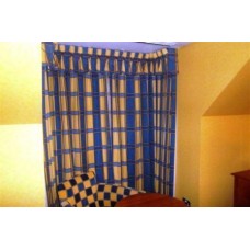 Blue & Gold Hotel Bedroom  Curtains 
