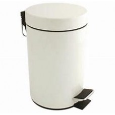 Bolero White Pedal  3Ltr Bathroom Bin