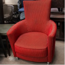 Red Striped Pattern Tub Chair